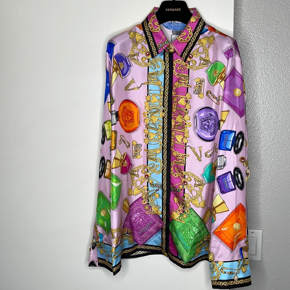 Versace MEDUSA ORCHID SILK SHIRT